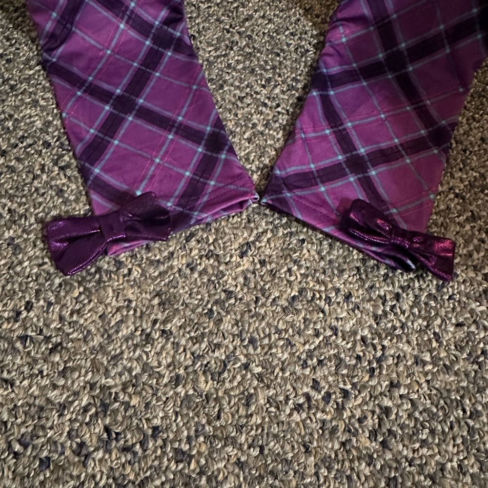 Storybook Mad Hatter Purple Plaid Leggings